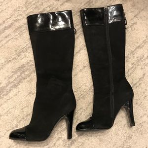 BCBGirls Black suede/patent boots!